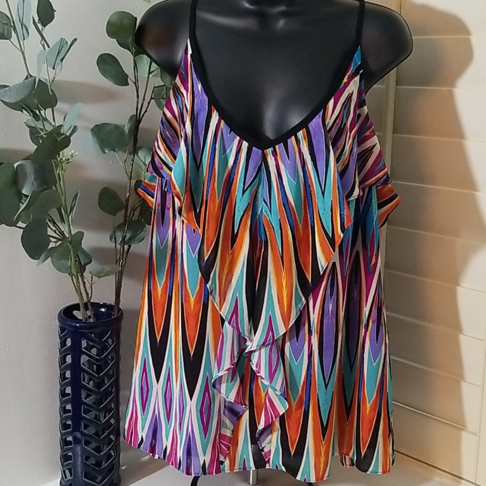 Nicole by Nichole Miller XL Ruffle Blouse (G-8)